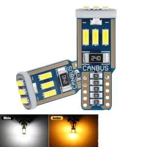 Dekoratif Led Ampul T10-15Smd 4014 Canbus 12V Çift Turuncu / Laam863 thumb 2