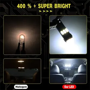 Dekoratif Led Ampul T10-15Smd 4014 Canbus 12V Çift Beyaz / Laam862 thumb 3