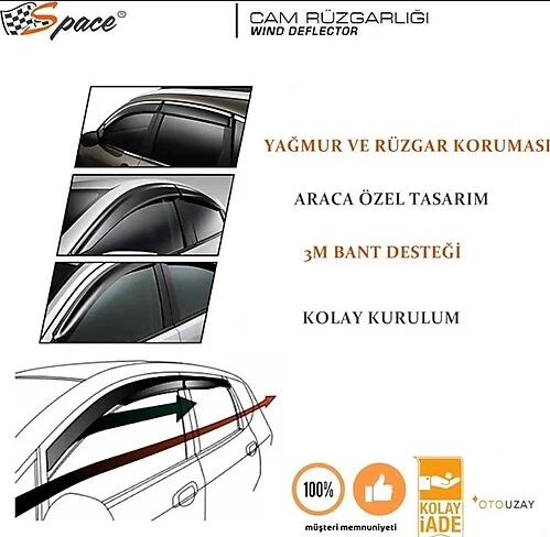 Cam Rüzgarlığı 1.2Mm Volkswagen/Golf7 4'Lü Set / Caru373