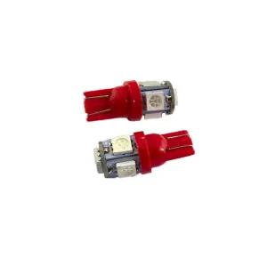 Led Ampul Dipsiz T10-5Smd Kırmızı 2'Li Set 24V 638-2