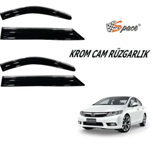 Krom Cam Rüzgarlığı 1.2Mm Honda Civic 2012-2015 4'Lü / Caru429 thumb 1