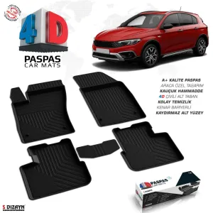 S-Dizayn Fiat Egea Cross 4D Havuzlu Paspas 2020 Üzeri A+ KaliteAraca &Ouml;zel 4D Havuzlu Paspas&Uuml;r&uuml;n araca &ouml;zel olarak en y&uuml;ksek kalite sevi