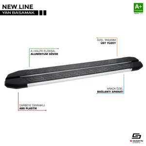 Renault Kangoo 2 NewLine Aluminyum Yan Basamak 193 Cm 2008-2020 A+ Kalite