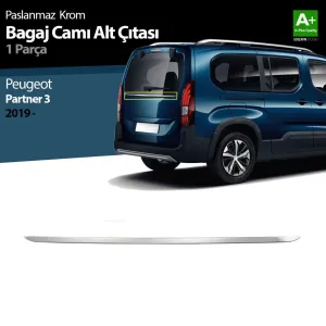 S-Dizayn Peugeot Partner 3 Krom Bagaj Camı Alt Çıtası 2019 ÜzeriAraca &Ouml;zel Krom Aksesuar&Uuml;r&uuml;n &Ouml;zellikleri:Krom &uuml;r&uuml;nler ara&ccedil; 