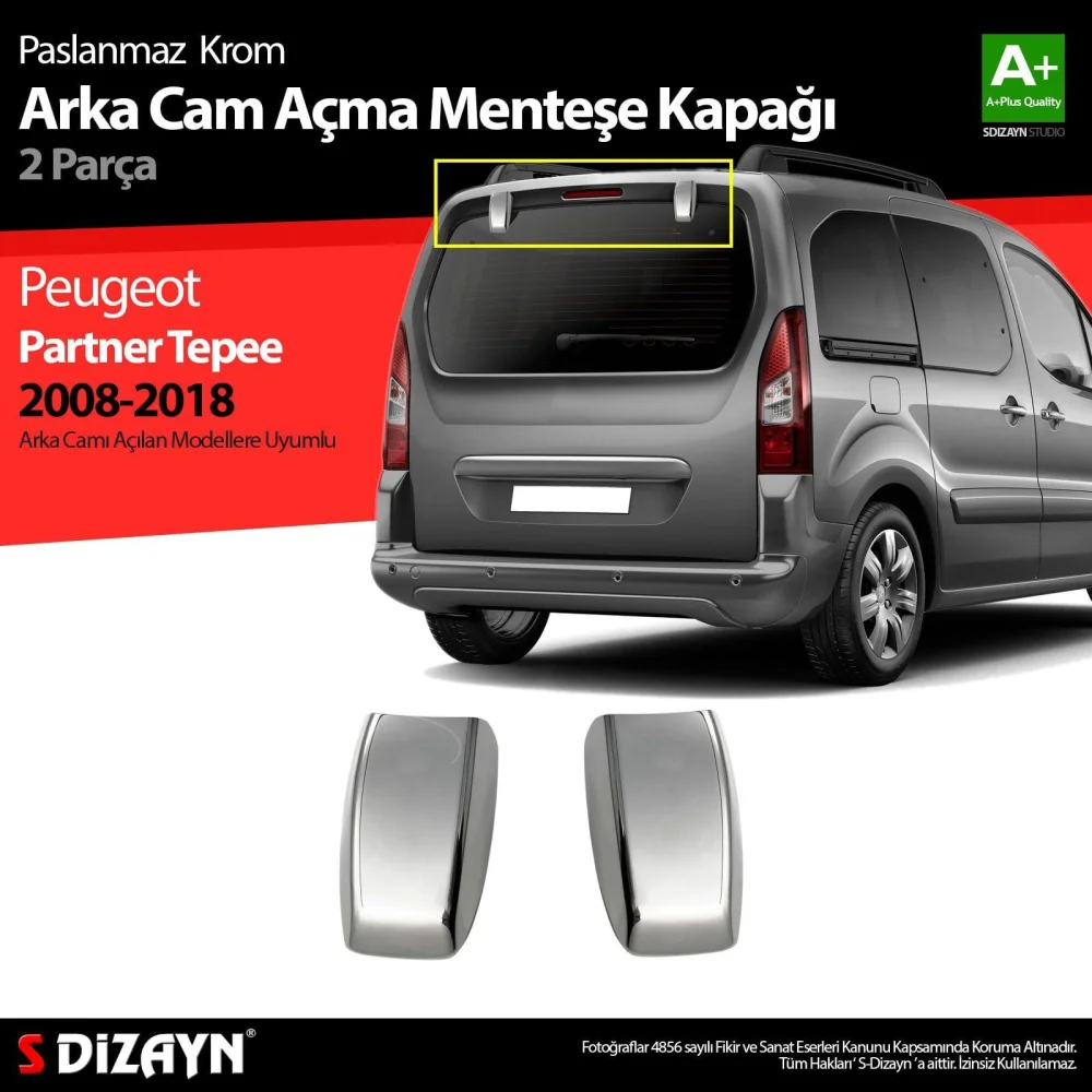 Krom Arka Cam Açma Menteşe Kapağı 2 Parça 2008-2018