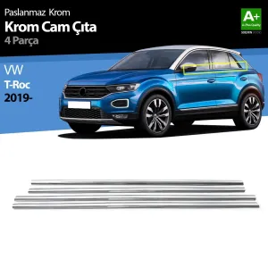 Vw T-Roc Krom Cam Çıtası 4 Prç. 2019-2021