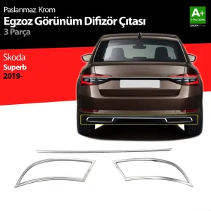 S-Dizayn Skoda Superb Krom Egzoz Çıkışı 3 Parça Set 2020-2023Araca &Ouml;zel Krom Aksesuar&Uuml;r&uuml;n &Ouml;zellikleri:Krom &uuml;r&uuml;nler ara&ccedil; &uu