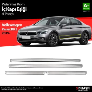 Volkswagen Passat Uyumlu B8.5 Krom İç Kapı Eşiği 4 Parça 2019 Ve Üzeri