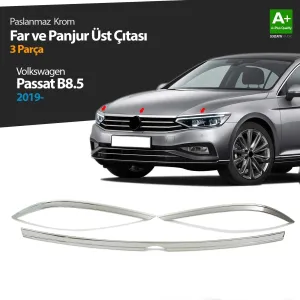 S-Dizayn VW Passat B8.5 Krom Far Üzeri Çıta Seti 3 Parça 2019-2023Araca &Ouml;zel Krom Aksesuar&Uuml;r&uuml;n &Ouml;zellikleri:Krom &uuml;r&uuml;nler ara&ccedil