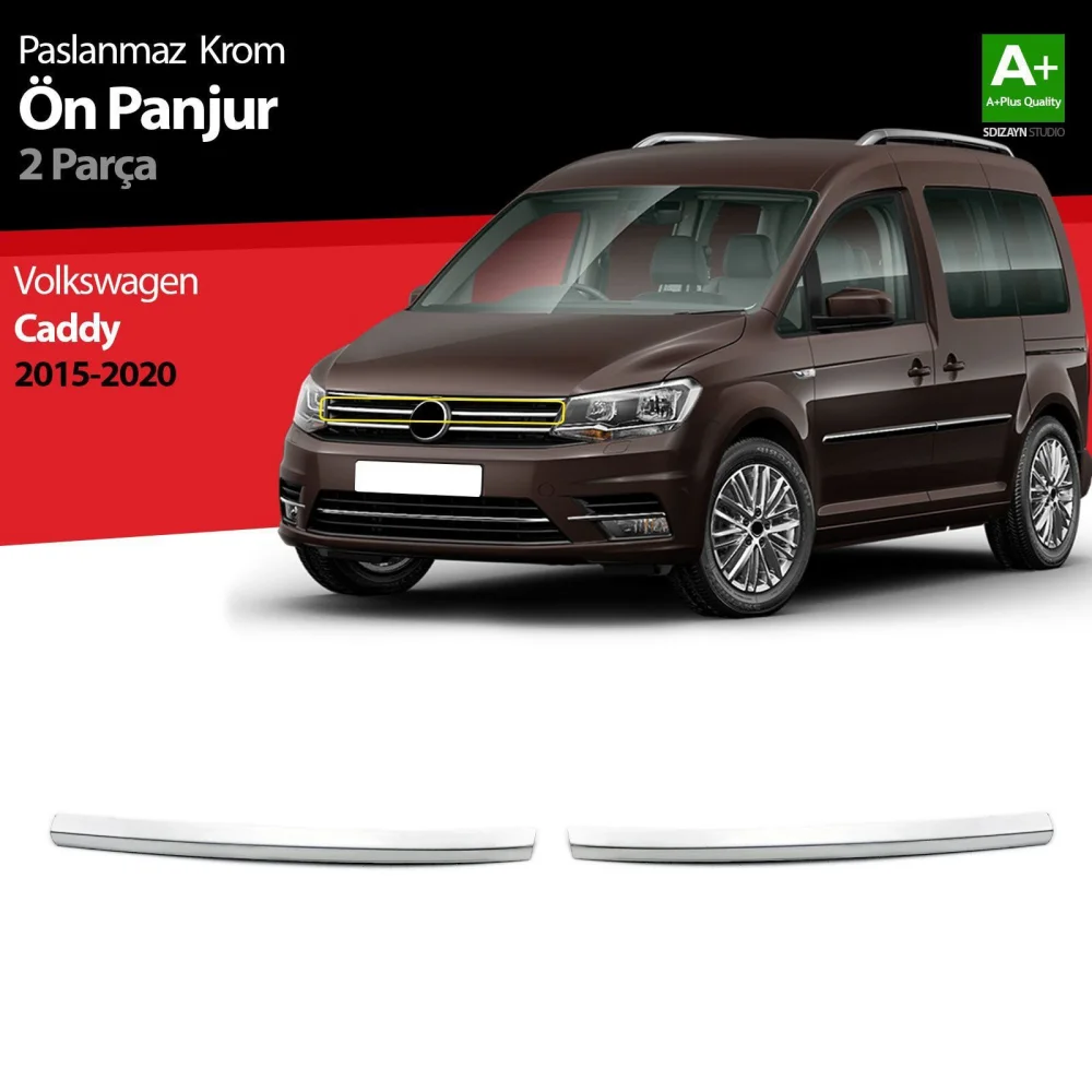 Volkswagen Caddy Uyumlu Krom Ön Panjur 2 Parça. 2015-2020