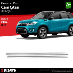 S-Dizayn Suzuki Vitara Krom Cam Çıtası 4 Prç. 2016-2019Araca &Ouml;zel Krom Aksesuar&Uuml;r&uuml;n &Ouml;zellikleri:Krom &uuml;r&uuml;nler ara&ccedil; &uuml;zer