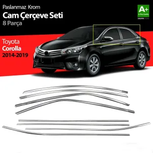 S-Dizayn Toyota Corolla Krom Cam Çerçevesi 8 Prç. 2013-2018 A+ KaliteAraca &Ouml;zel Krom Aksesuar&Uuml;r&uuml;n &Ouml;zellikleri:Krom &uuml;r&uuml;nler ara&cce