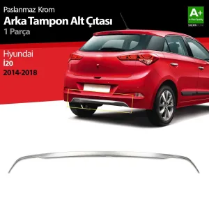 S-Dizayn Hyundai i20 Krom Arka Tampon Alt Çıtası 1 Prç. 2014-2018Araca &Ouml;zel Krom Aksesuar&Uuml;r&uuml;n &Ouml;zellikleri:Krom &uuml;r&uuml;nler ara&ccedil;