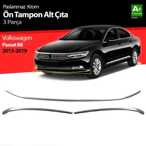 S-Dizayn VW Passat B8 Krom Ön Tampon Alt Çıtası 3 Parça 2015-2019Araca &Ouml;zel Krom Aksesuar&Uuml;r&uuml;n &Ouml;zellikleri:Krom &uuml;r&uuml;nler ara&ccedil;