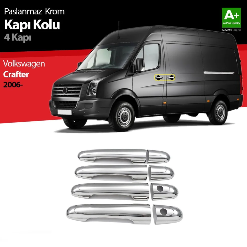 Volkswagen Crafter Uyumlu Krom Kapı Kolu 4 Kapı 2006 Üzeri