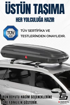 Araç Üzeri Port Bagaj Karbon Fiber Desen 520 Litre Enjeksiyon Plastik thumb 2
