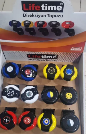 Siyah Dönebilen Vites Topuzu Gülen Yüz Stickerlı thumb 2