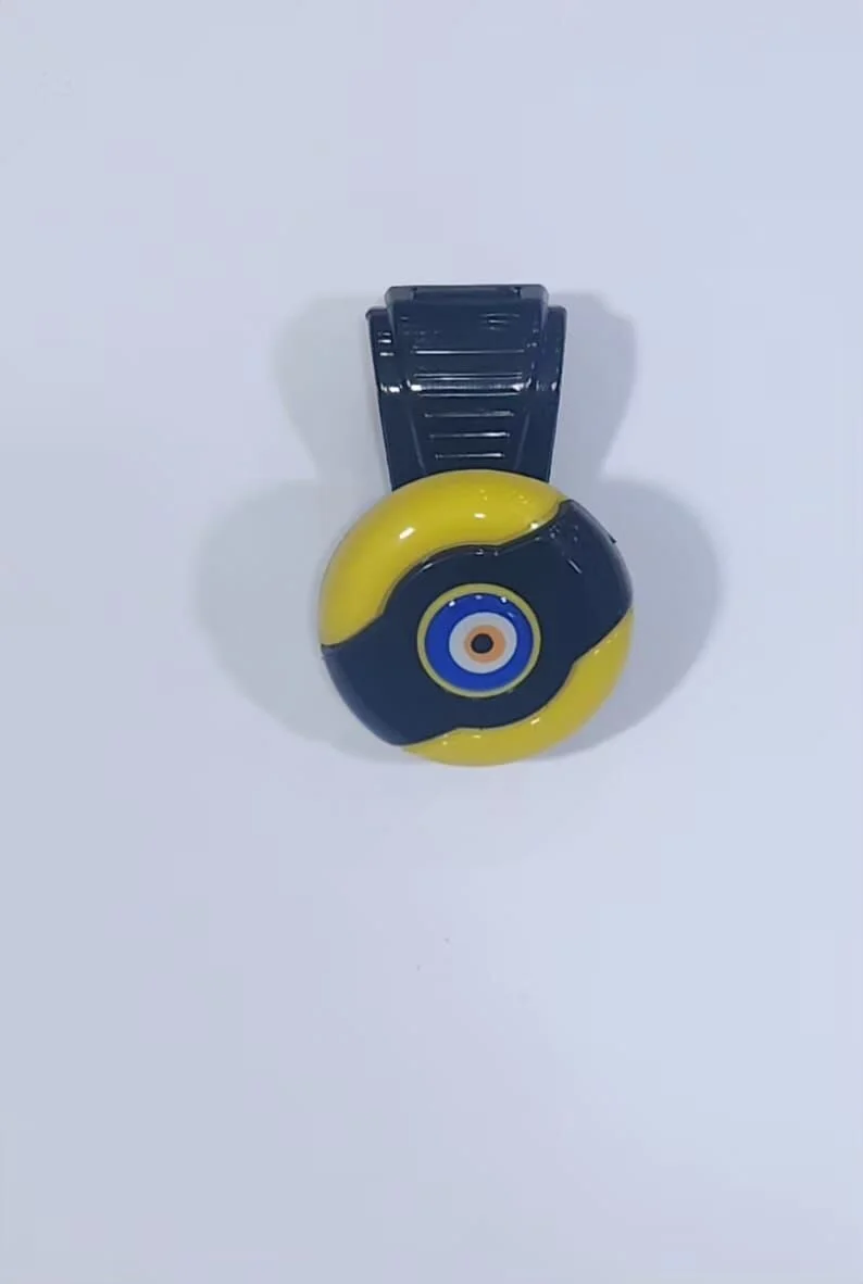 Sarı-Siyah Dönebilen Vites Topuzu Nazar Boncuğu Stickerlı