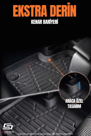 S-Dizayn Citroen Berlingo Panelvan 3D Pro Havuzlu Ön 2'li Paspas 2019 Üzeri A+ Kalite thumb 2