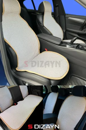S-Dizayn Oto Koltuk Koruyucu Kılıf Set Krem Universal 2+3 Parça Ön Arka thumb 1
