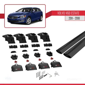 Volvo V60 ESTATE 2011-2018 Arası ile uyumlu ACE-2 Ara Atkı Tavan Barı SİYAH thumb 4