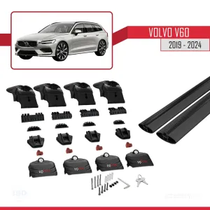 Volvo V60 2019 ve Sonrası ile uyumlu ACE-2 Ara Atkı Tavan Barı SİYAH thumb 4
