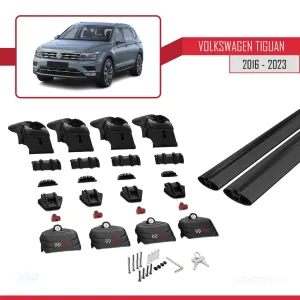 Volkswagen Tiguan 2016-2023 Arası ile uyumlu ACE-2 Ara Atkı Tavan Barı SİYAH thumb 4