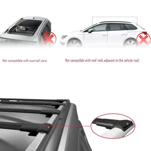 Volkswagen Caddy 2020 ve Sonrası ile uyumlu FLY Model Ara Atkı Tavan Barı SİYAH 4 ADET BAR thumb 1