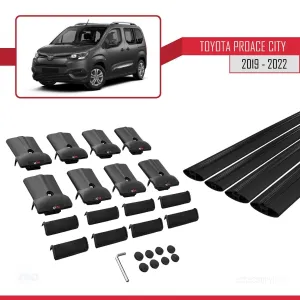 Toyota Proace City 2019-2022 Arası ile uyumlu FLY Model Ara Atkı Tavan Barı SİYAH 4 ADET BAR thumb 4
