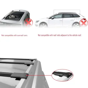 Skoda Octavia (1U) 1998-2004 Arası ile Uyumlu FLY Model Ara Atkı Tavan Barı SİYAH 3 ADET BAR thumb 2