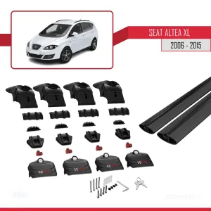 Seat Altea XL 2006-2015 Arası ile uyumlu ACE-2 Ara Atkı Tavan Barı SİYAH thumb 4