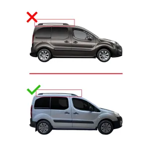 Peugeot Partner Tepee 2008-2018 Arası ile uyumlu FLY Model Ara Atkı Tavan Barı SİYAH 4 ADET BAR thumb 2