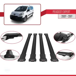Peugeot Expert 2007-2017 Arası ile uyumlu FLY Model Ara Atkı Tavan Barı SİYAH 4 ADET BAR thumb 4