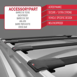 Peugeot Bipper 2008-2016 Arası ile uyumlu FLY Model Ara Atkı Tavan Barı SİYAH 4 ADET BAR thumb 4