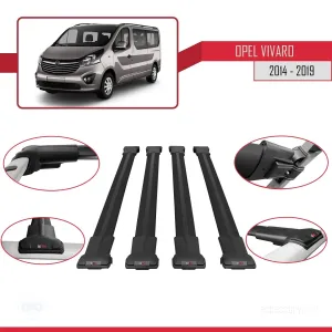 Opel Vivaro 2014-2019 Arası ile uyumlu FLY Model Ara Atkı Tavan Barı SİYAH 4 ADET BAR thumb 4