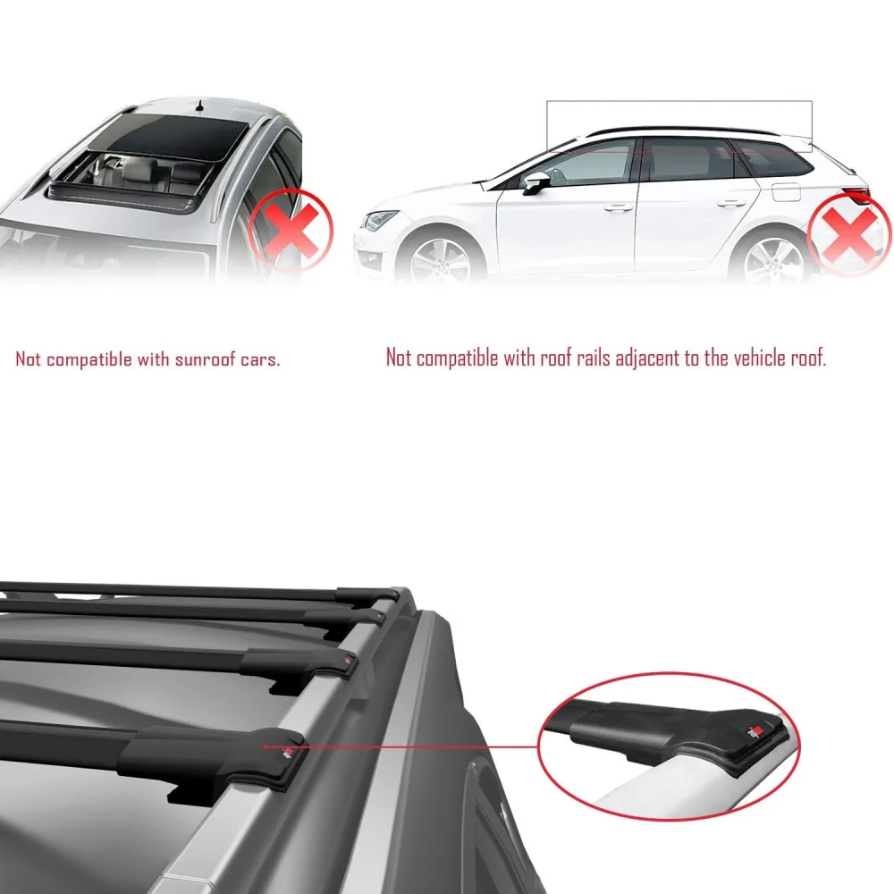 Opel Combo (E) Life PASSENGERVAN 2019-2023 Arası ile uyumlu FLY Model Ara Atkı Tavan Barı SİYAH 4 ADET BAR