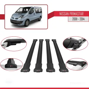 Nissan Primastar 2001-2014 Arası ile uyumlu FLY Model Ara Atkı Tavan Barı SİYAH 4 ADET BAR thumb 4