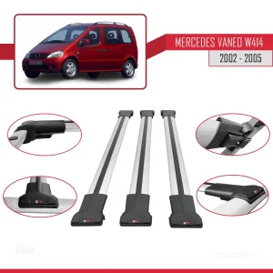 Mercedes Vaneo (W414) 2002-2005 Arası ile uyumlu FLY Model Ara Atkı Tavan Barı GRİ 3 ADET BAR thumb 5