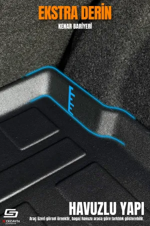 S-Dizayn Fiat Linea 3D Pro Bagaj Havuzu 2007-2018 A+ Kalite - Görsel 3
