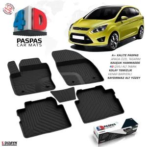 Ford C-Max 4D Havuzlu Paspas 2010-2019 A+ Kalite