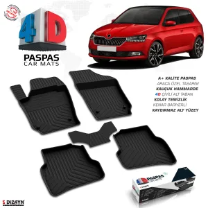 Skoda Fabia 4D Havuzlu Paspas 2018-2021 A+Kalite