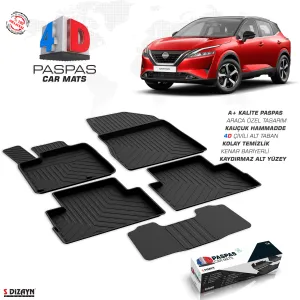 Nissan Qashqai 3 E-Power Elektrikli 4D Havuzlu Paspas 2021-2024 A+Kalite