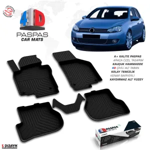 Vw Golf 6 4D Havuzlu Paspas 2010-2013 A+Kalite