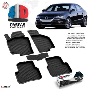 Vw Passat B6 4D Havuzlu Paspas 2005-2010 A+Kalite