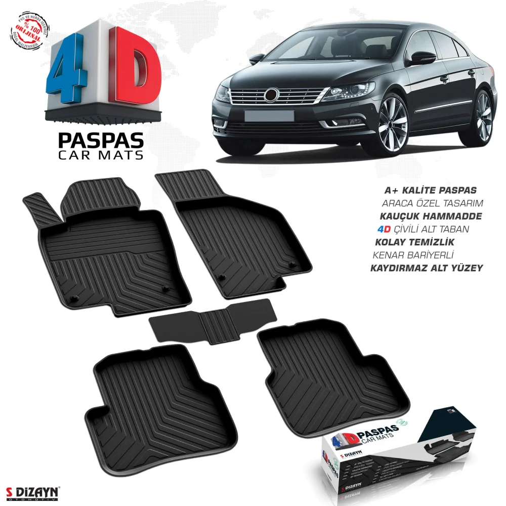 VW Passat CC 4D Havuzlu Paspas 2008-2017 A+ Kalite