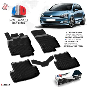 Vw Golf 7 4D Havuzlu Paspas 2013-2020 A+Kalite