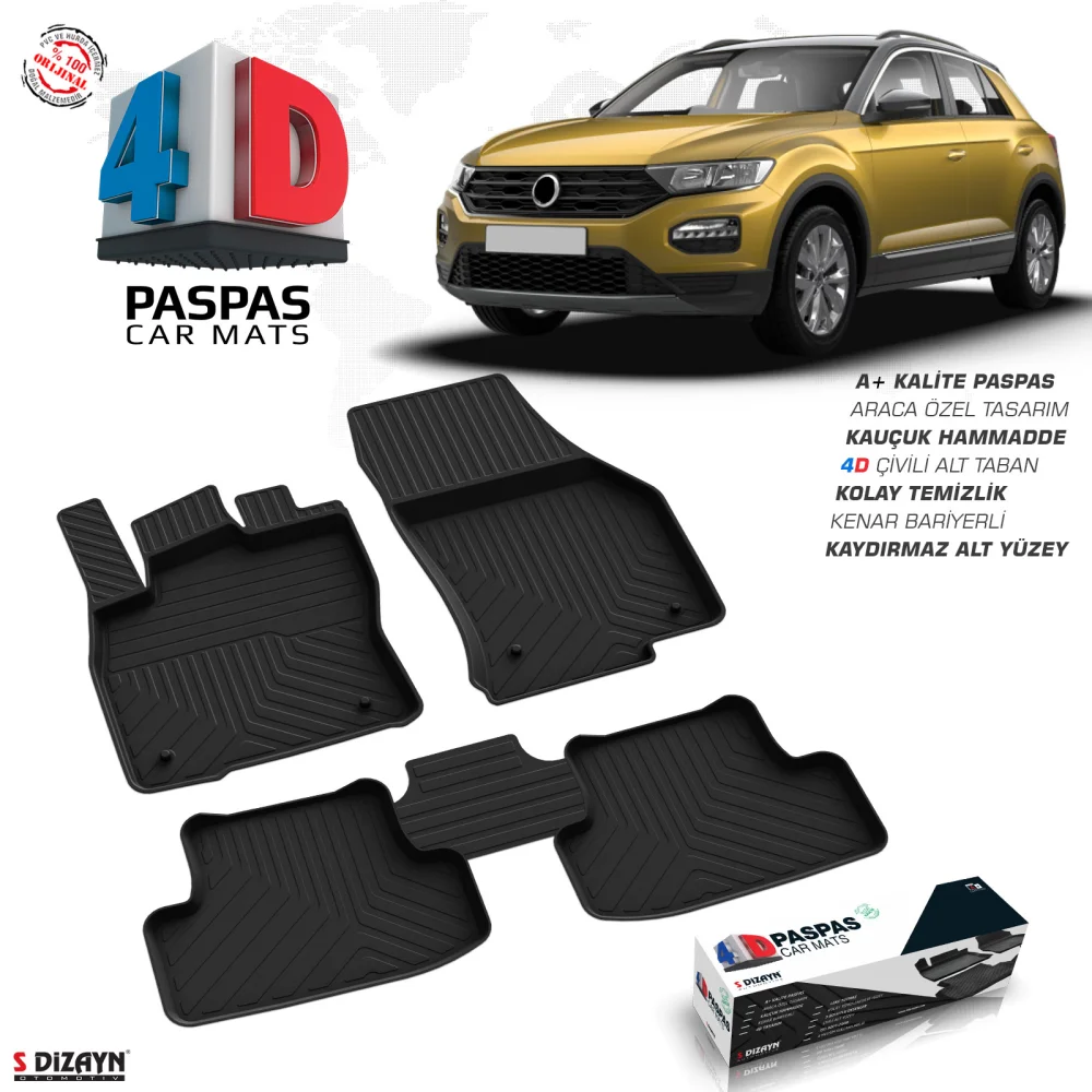 VW T-Roc 4D Havuzlu Havuzlu Paspas 2019 Üzeri A+ Kalite