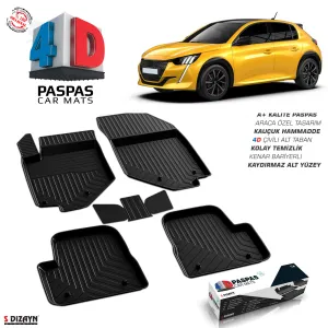 Peugeot 208 4D Havuzlu Paspas 2019 Üzeri A+Kalite