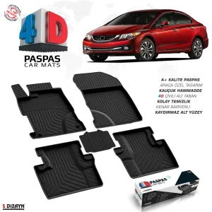 Honda Civic Sd 4D Havuzlu Paspas 2012-2016 A+Kalite