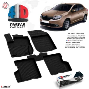 Renault Symbol 3 4D Havuzlu Paspas A+Kalite 2013-2017